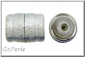Magnetverschl�sse, Endkappen, geb�rstet, rhodiniert, 26x20 mm, 1 Paar